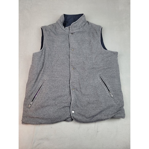 Gio Matto Reversible Jacket Mens 2XL Gray Blue Wool Modello Vest Zipper‎ Pocket